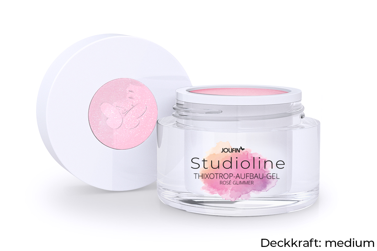 Jolifin Studioline - Thixotrop Aufbau-Gel rosé Glimmer 15ml