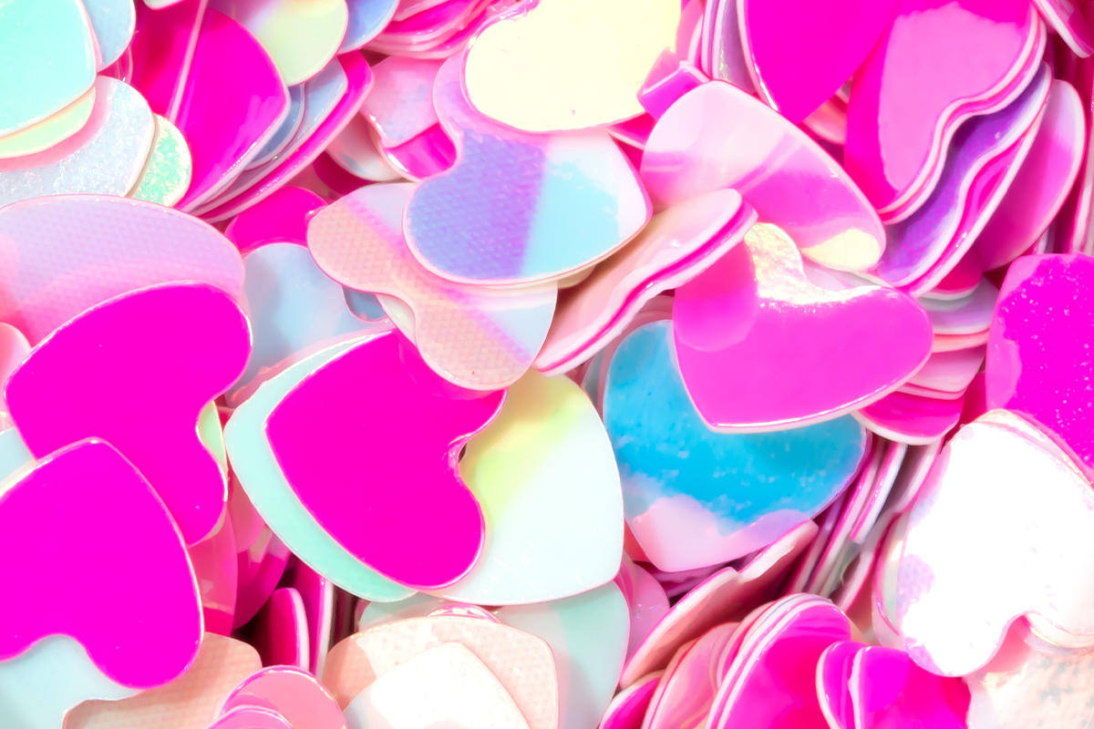Jolifin Glitter Einleger - pink hearts