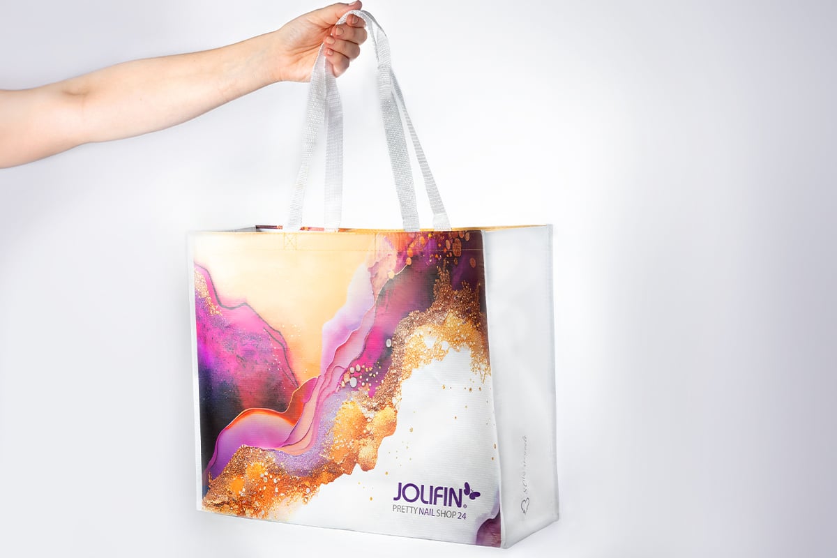 Jolifin Shopping-Bag L - marble pink