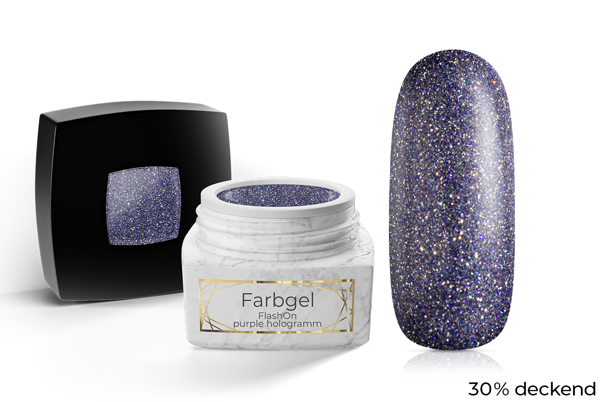 Jolifin LAVENI PRO Farbgel - FlashOn purple hologramm 5ml