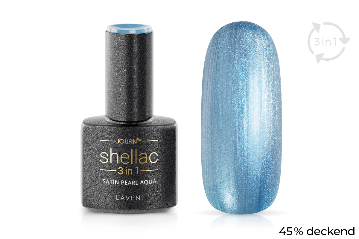 Jolifin LAVENI 3in1 Shellac - satin pearl aqua 10ml