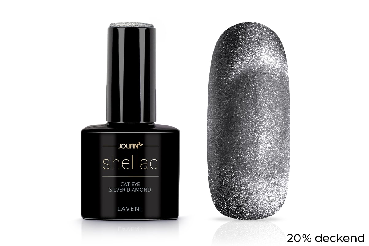 Jolifin LAVENI Shellac - Cat-Eye silver diamond 10ml