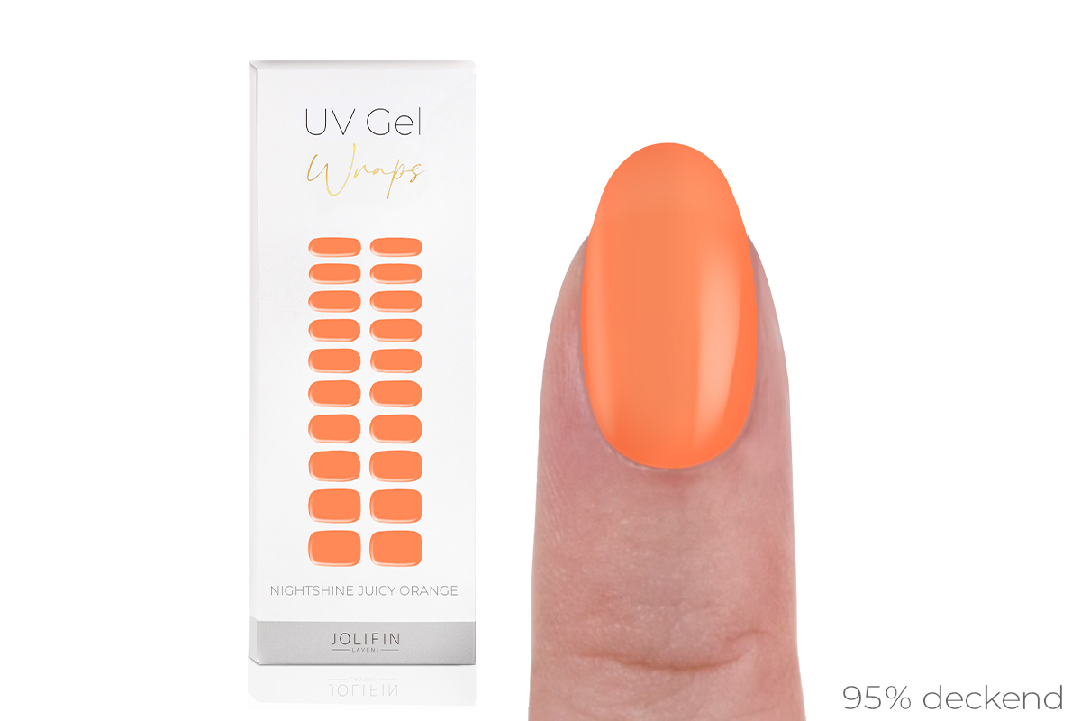 Jolifin LAVENI UV Gel Wraps - Nightshine juicy orange