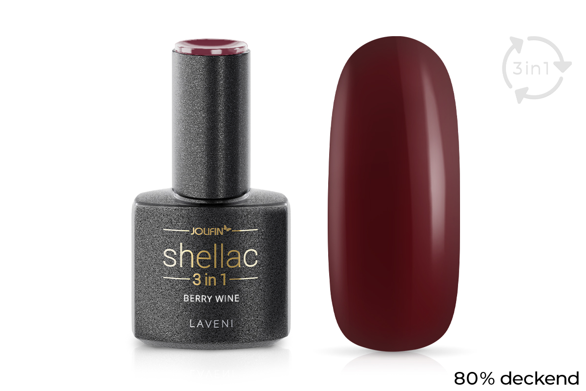 Jolifin LAVENI 3in1 Shellac - berry wine 10ml