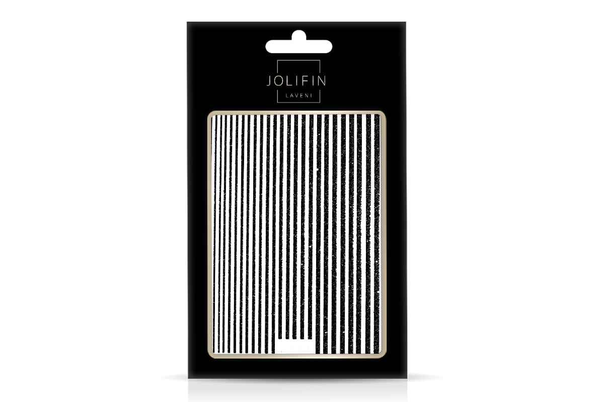 Jolifin LAVENI XL Sticker - Glitter Stripes black