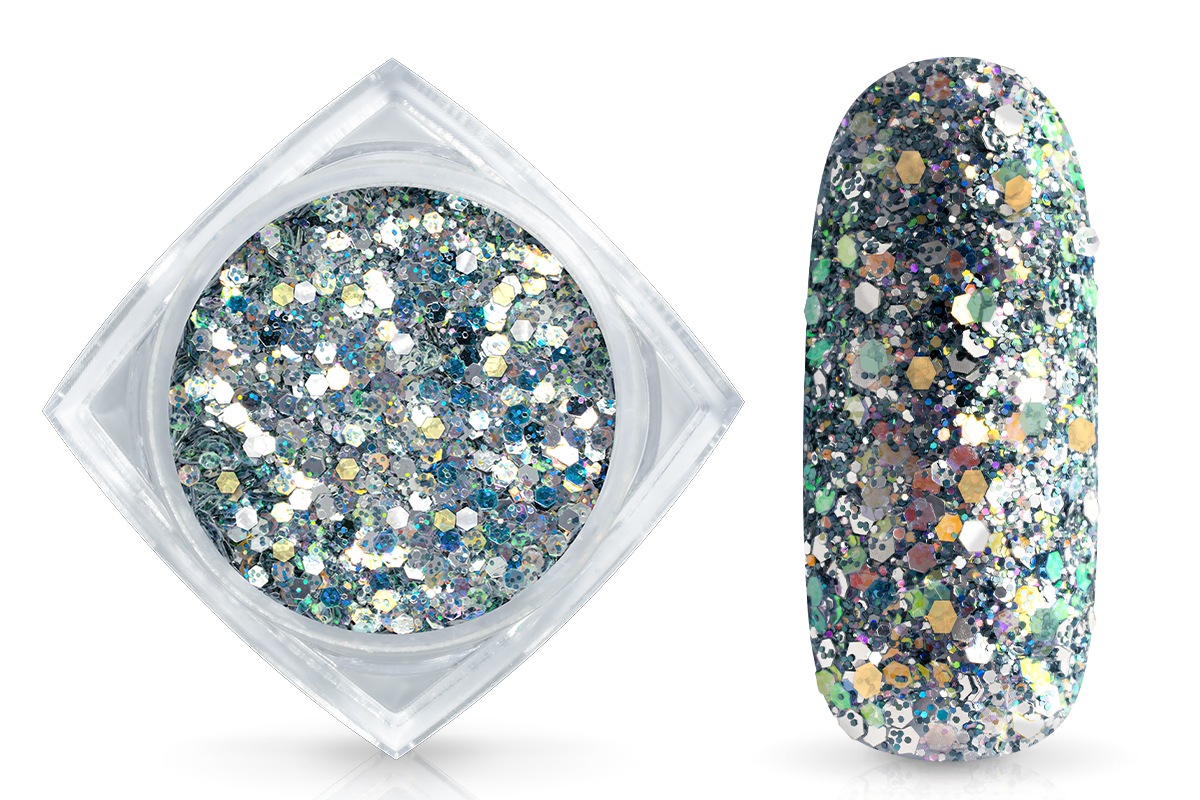 Jolifin LAVENI Luxury Glitter Hologramm  - silver-smaragd