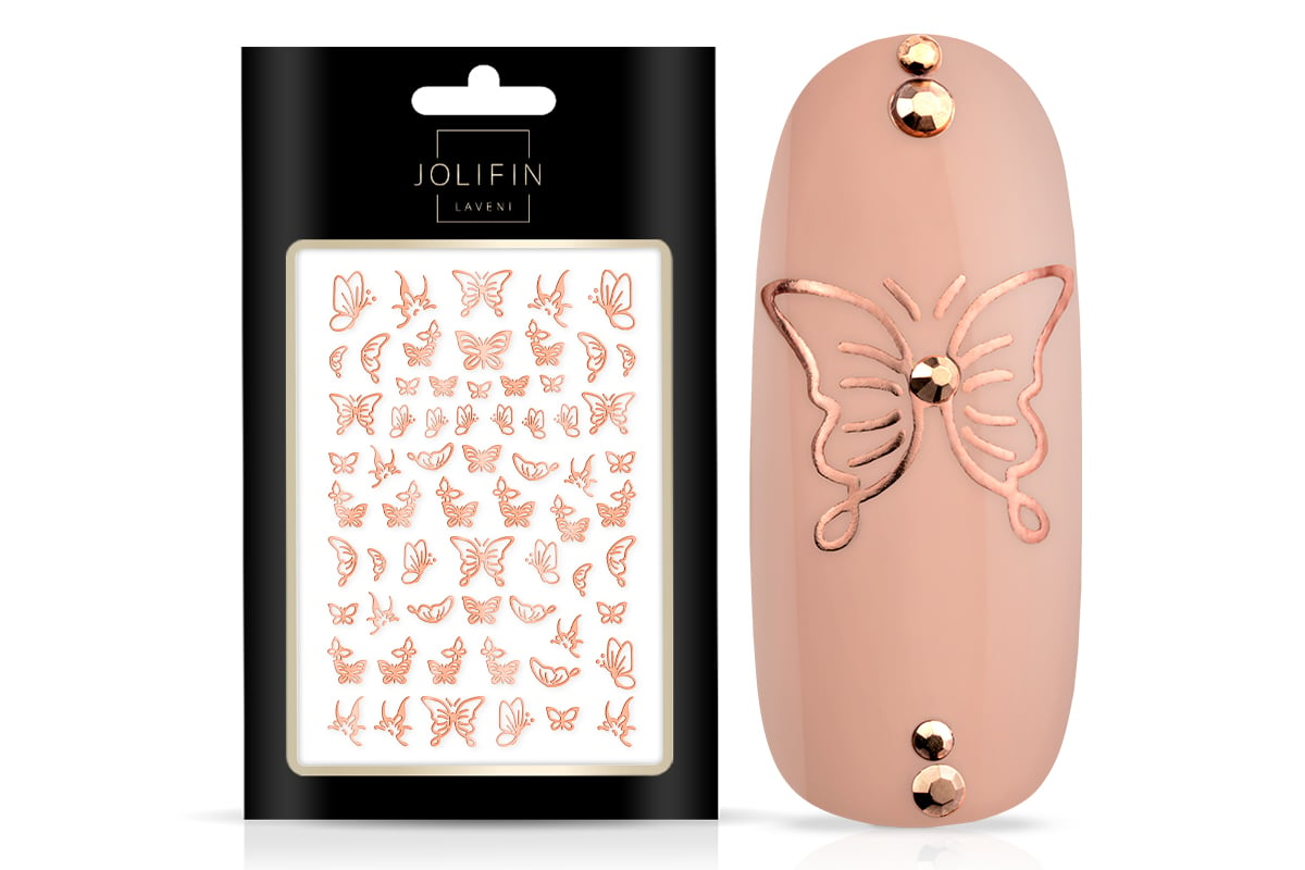 Jolifin LAVENI XL Sticker - Butterfly rose-gold