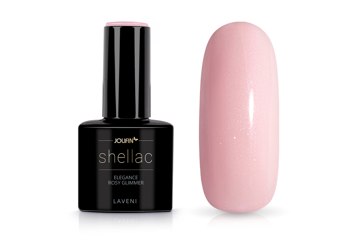 Jolifin LAVENI Shellac - elegance rosy Glimmer 10ml