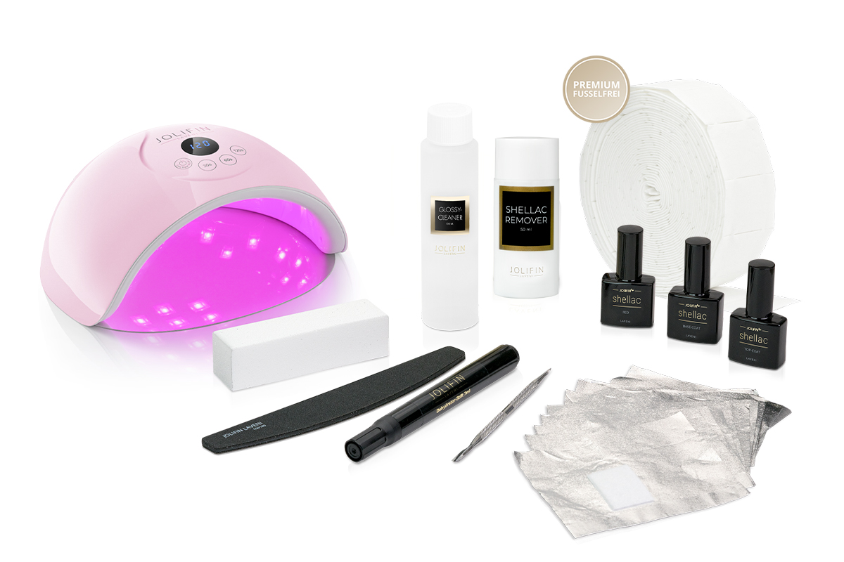 Jolifin LAVENI Shellac Starter Set - S - Luna pink