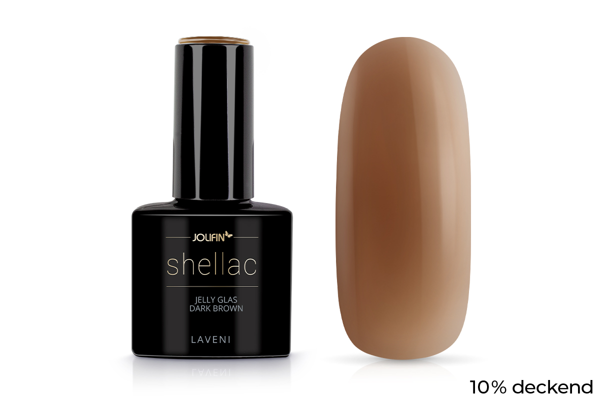   Jolifin LAVENI Shellac - Jelly Glas dark brown 10ml