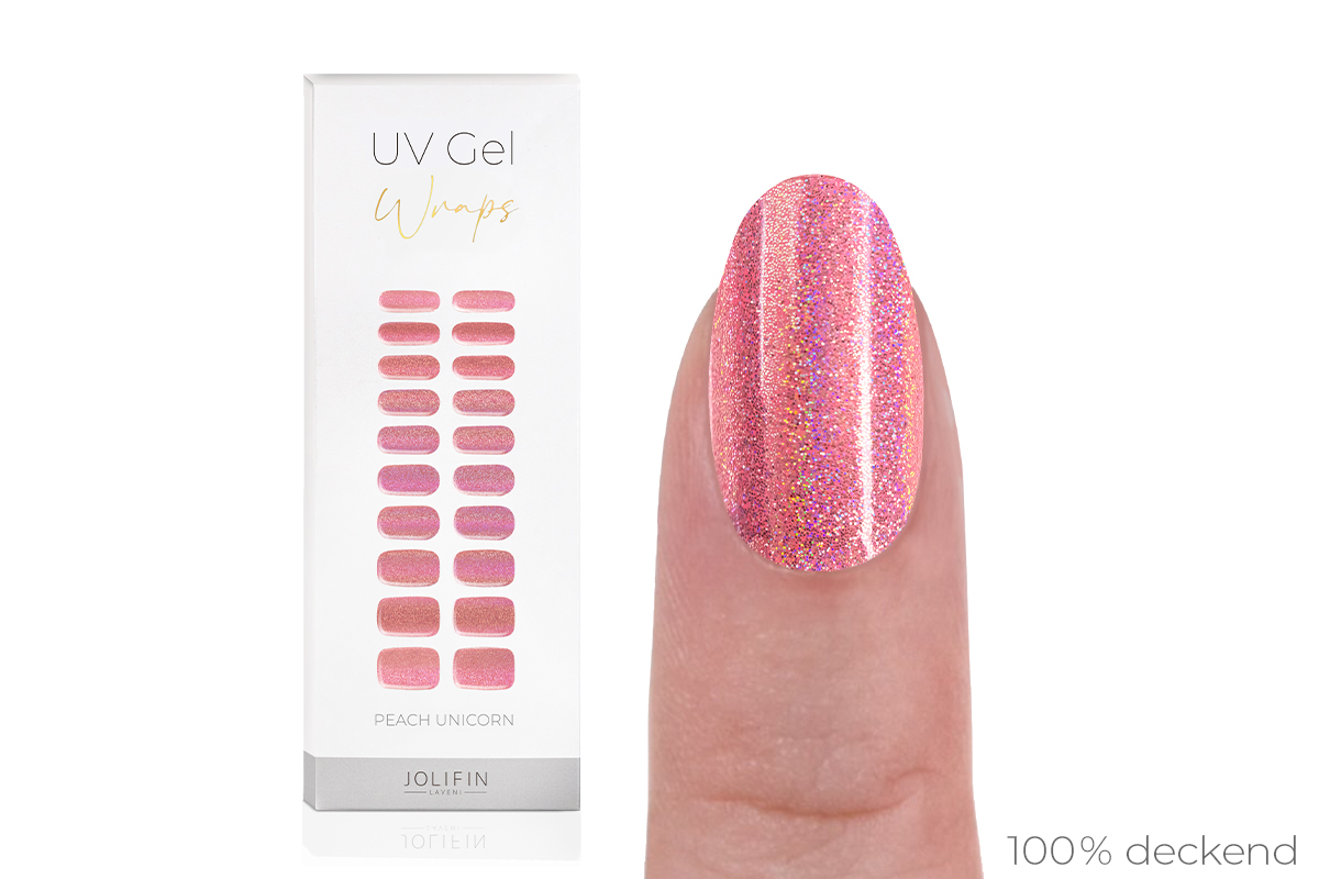 Jolifin LAVENI UV Gel Wraps - peach unicorn