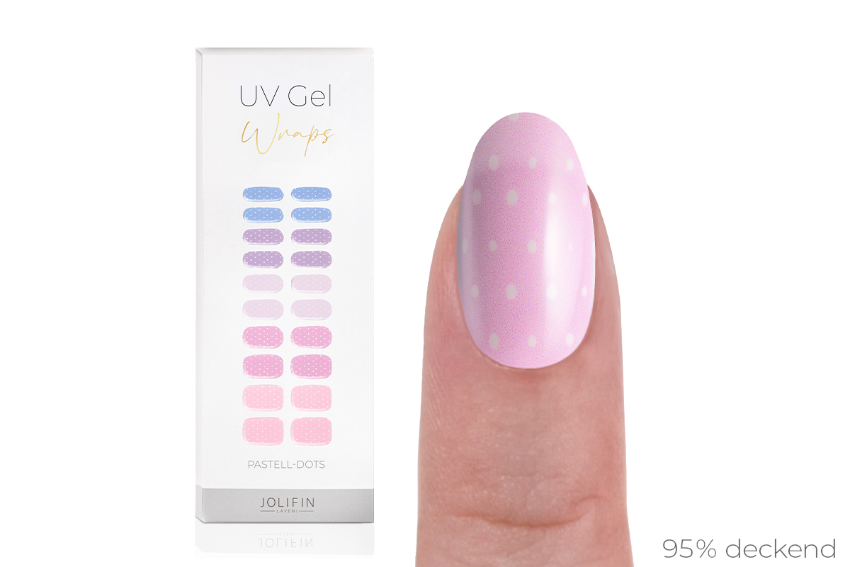 Jolifin LAVENI UV Gel Wraps - pastel dots