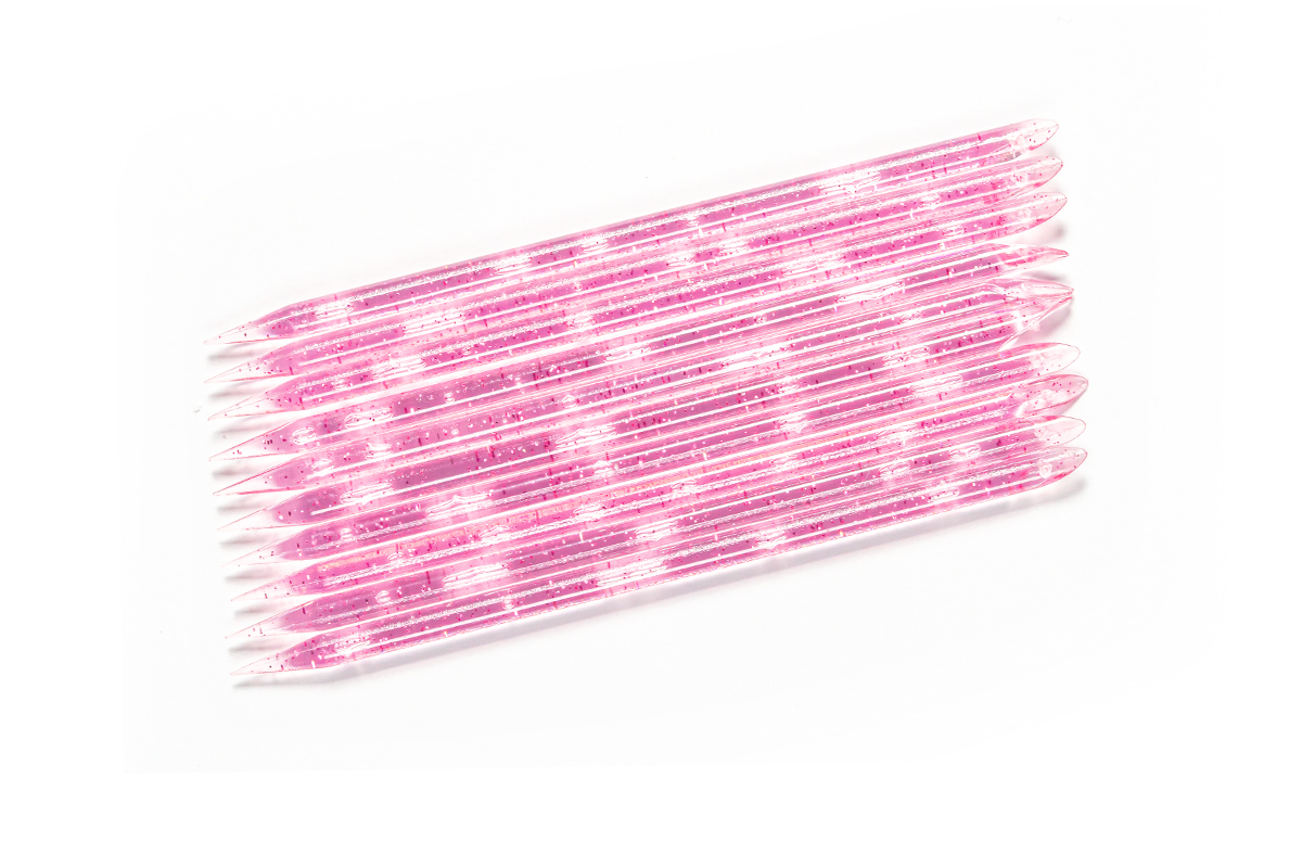 Jolifin manicure sticks - set of 10 pink glitter