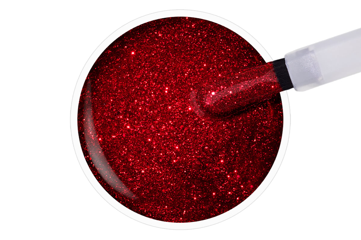 Jolifin LAVENI Shellac - magic red Glitter 10ml