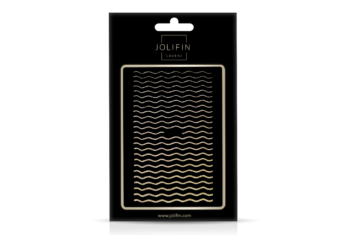 Jolifin LAVENI XL Sticker - Hologramm Glitter Waves gold