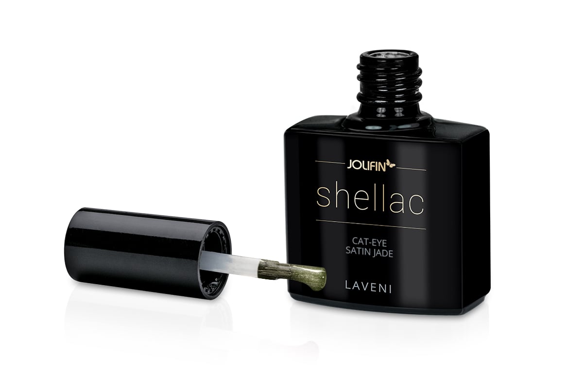 Jolifin LAVENI Shellac - Cat-Eye satin jade 10ml