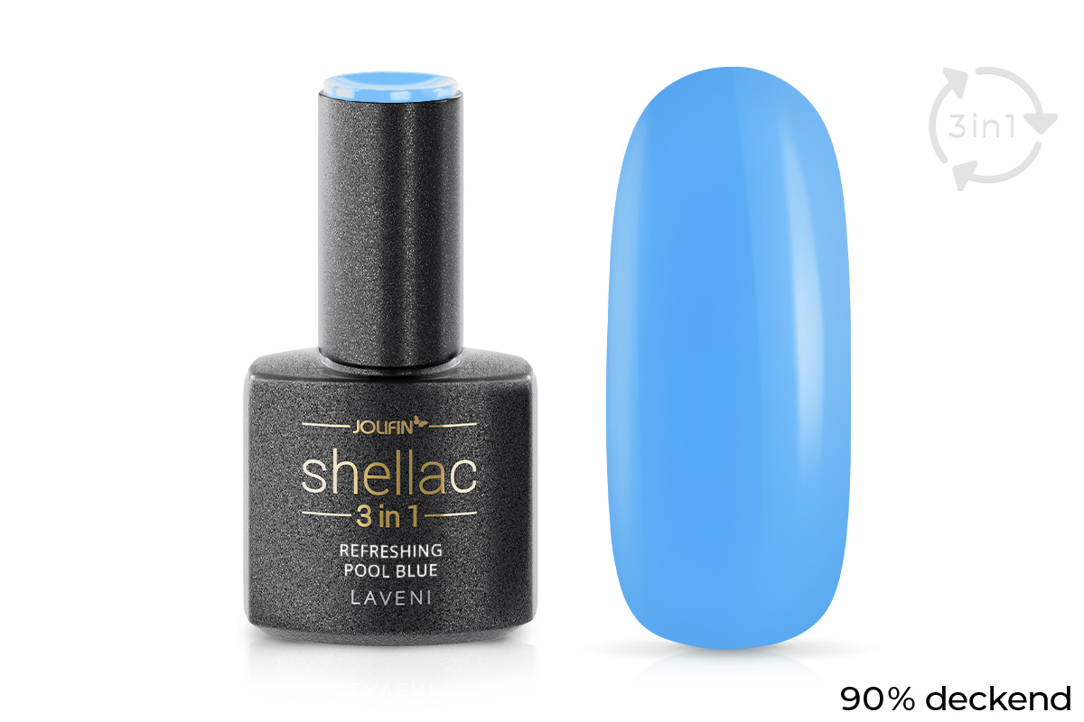 Jolifin LAVENI 3in1 Shellac - refreshing pool blue 10ml