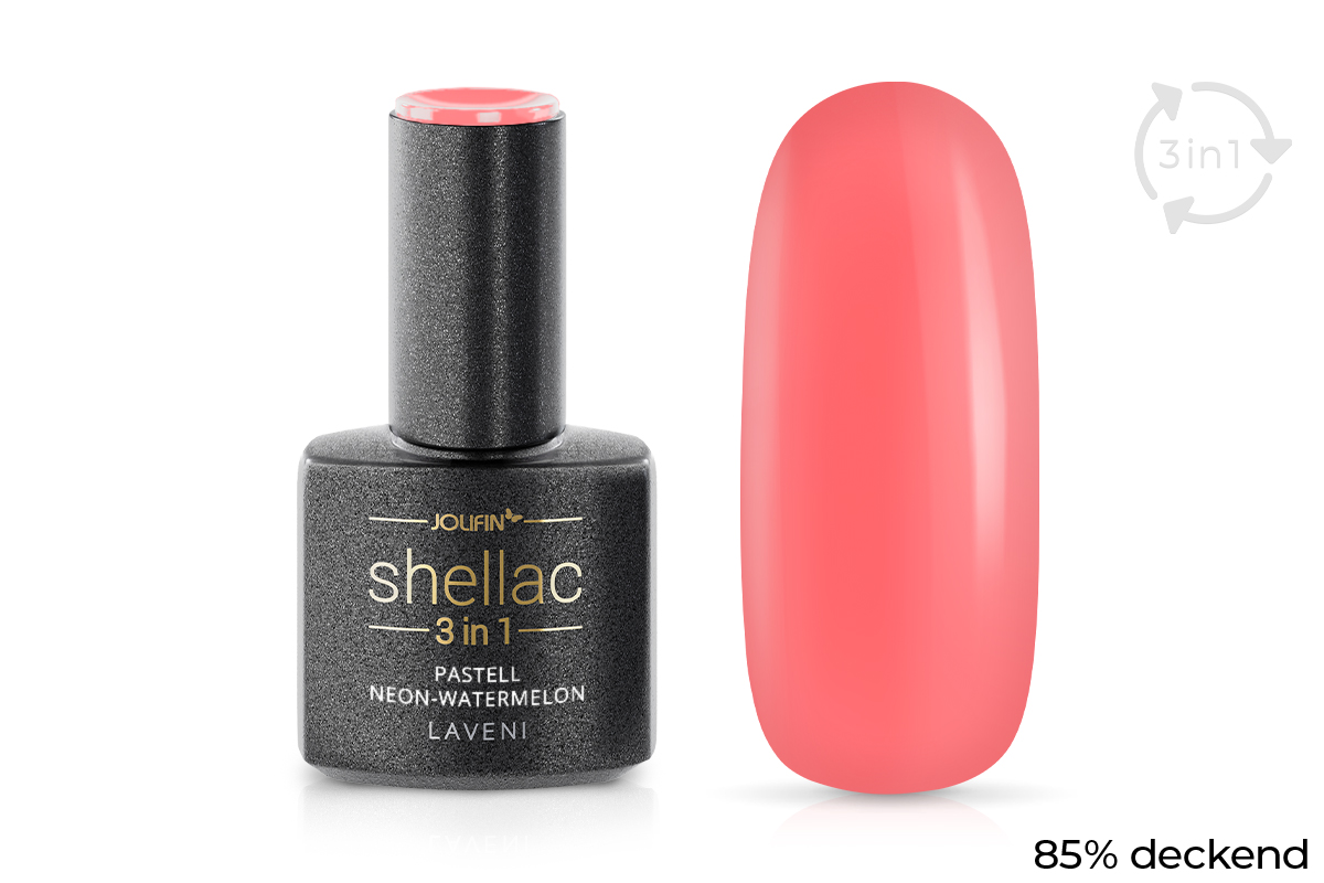 Jolifin LAVENI 3in1 Shellac - pastel neon-watermelon 10ml