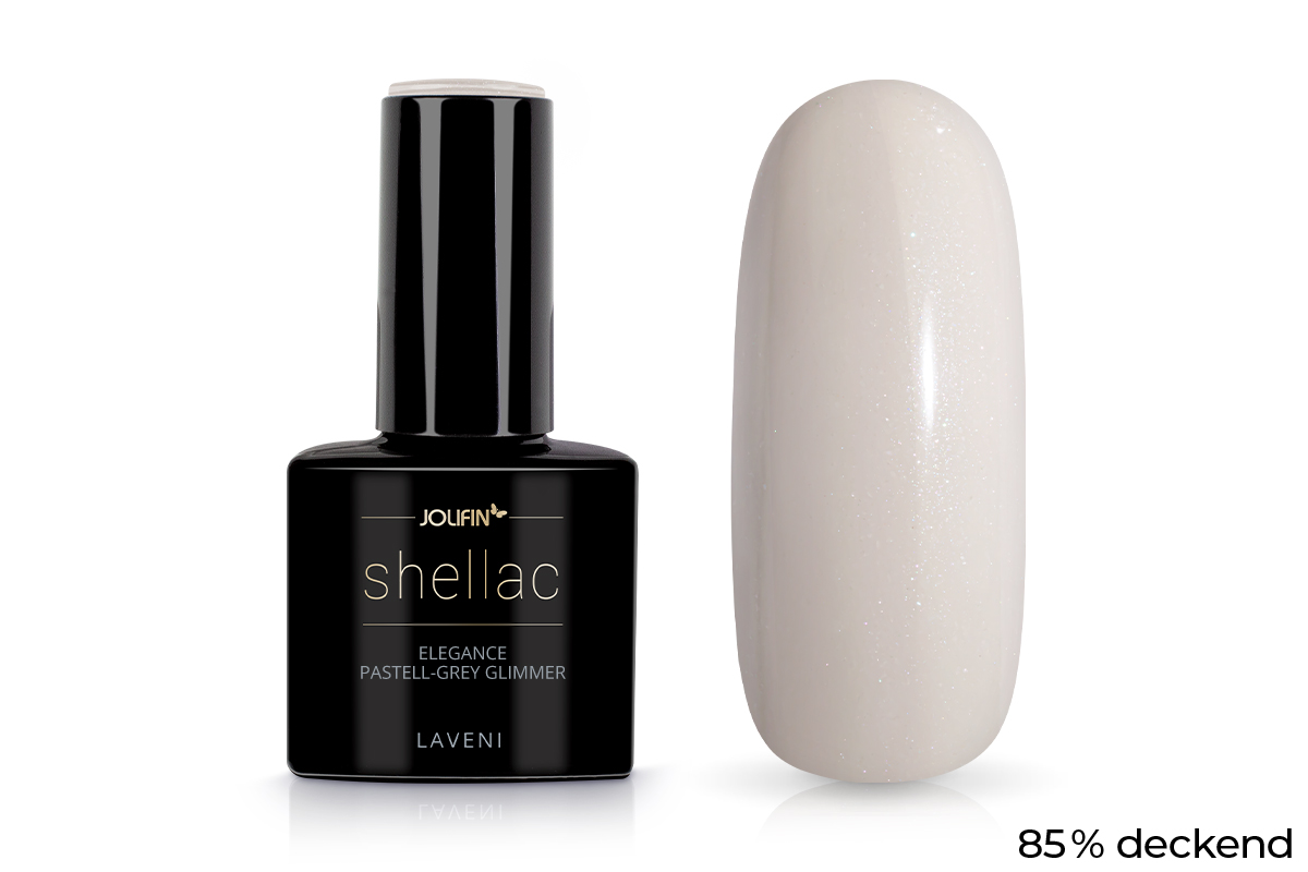 Jolifin LAVENI Shellac - elegance pastell-grey Glimmer 10ml