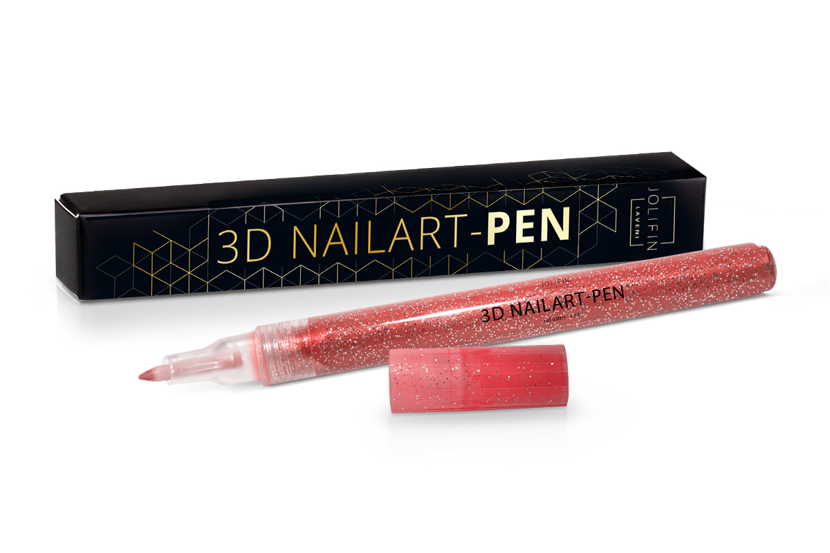 Jolifin LAVENI 3D Nail Art Pen - red Glitter