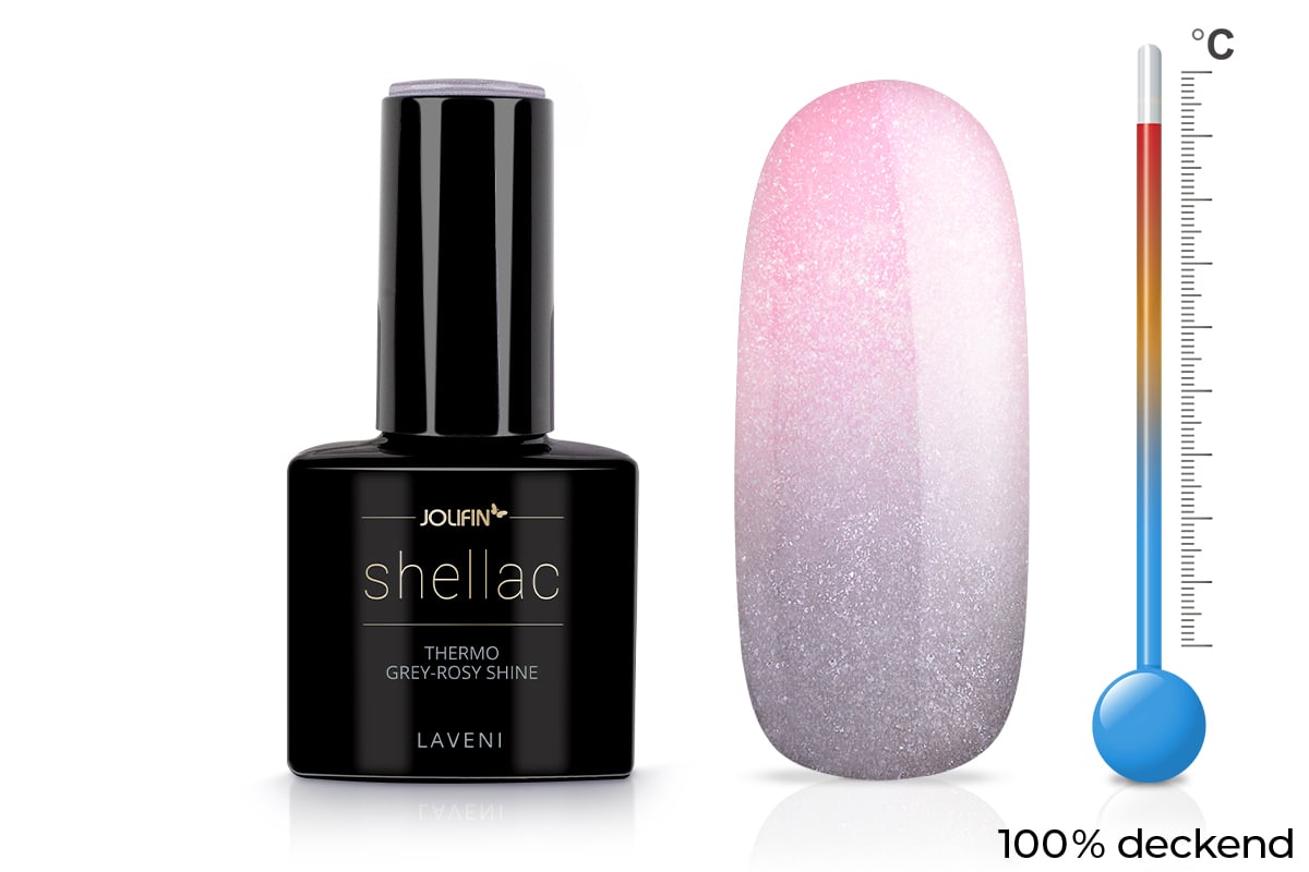 Jolifin LAVENI Shellac - Thermo grey-rosy shine 10ml