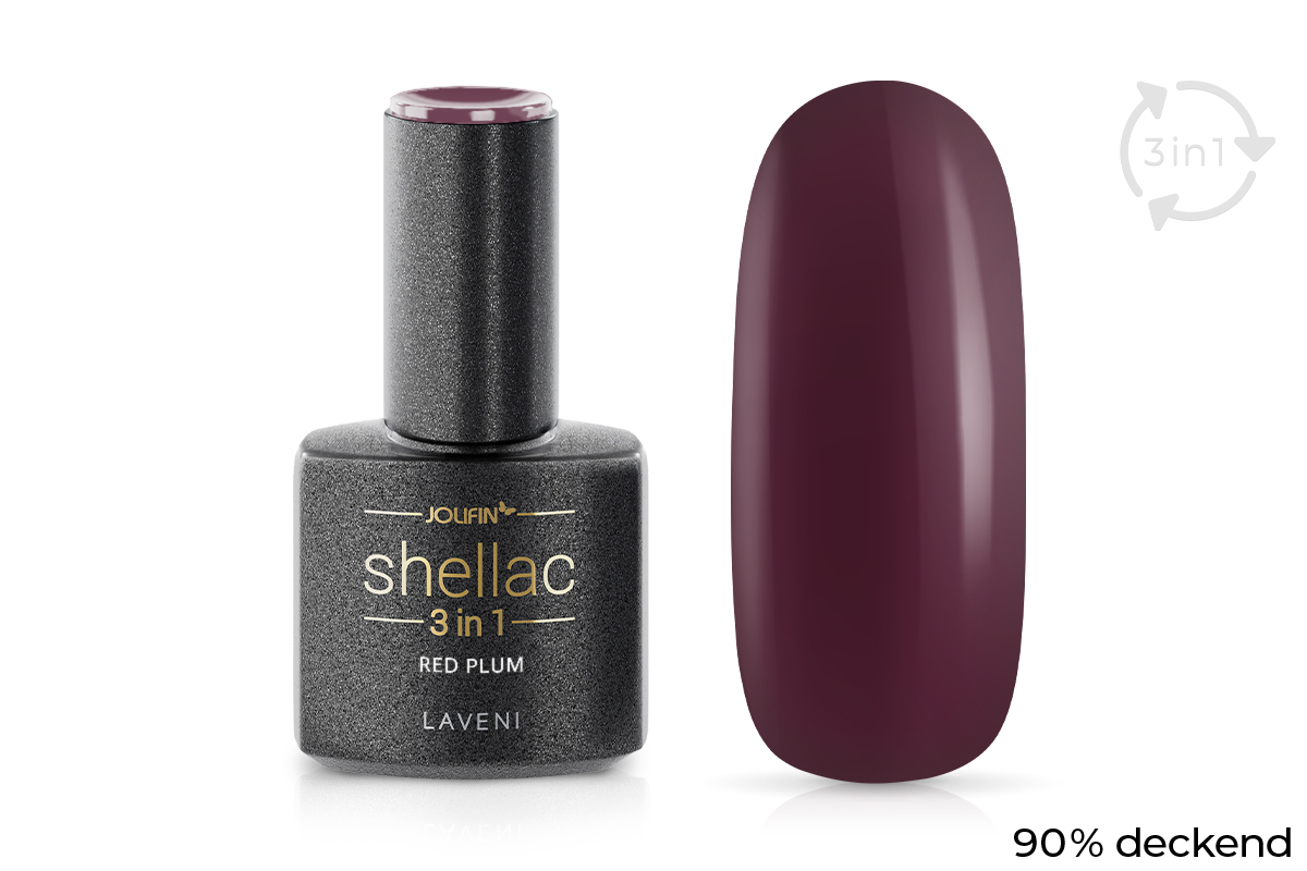 Jolifin LAVENI 3in1 Shellac - red plum 10ml