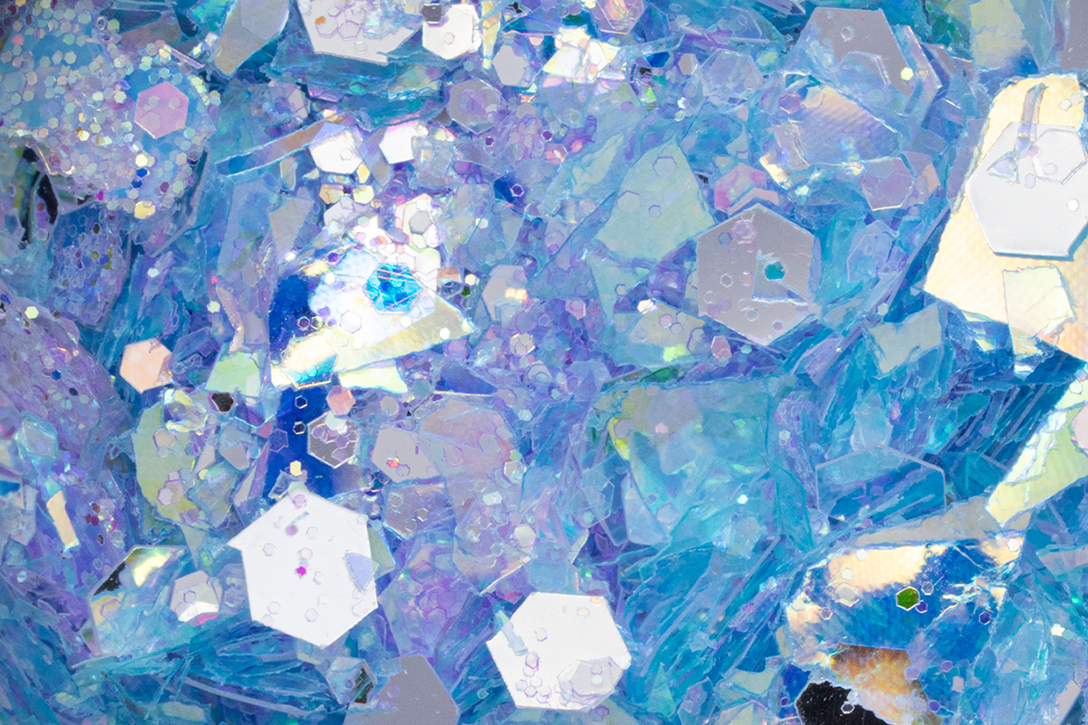 Jolifin LAVENI Hexagon Glitter - Aurora silver-blue lagoon