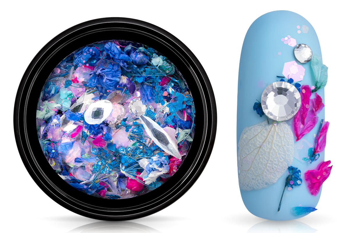 Jolifin Dried Flowers Nail Art Mix - blue