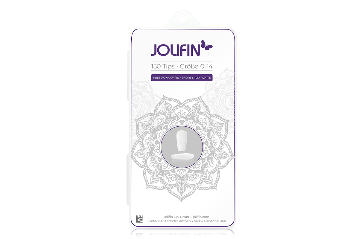 Jolifin 150 Tipbox Press-On Coffin - short milky white