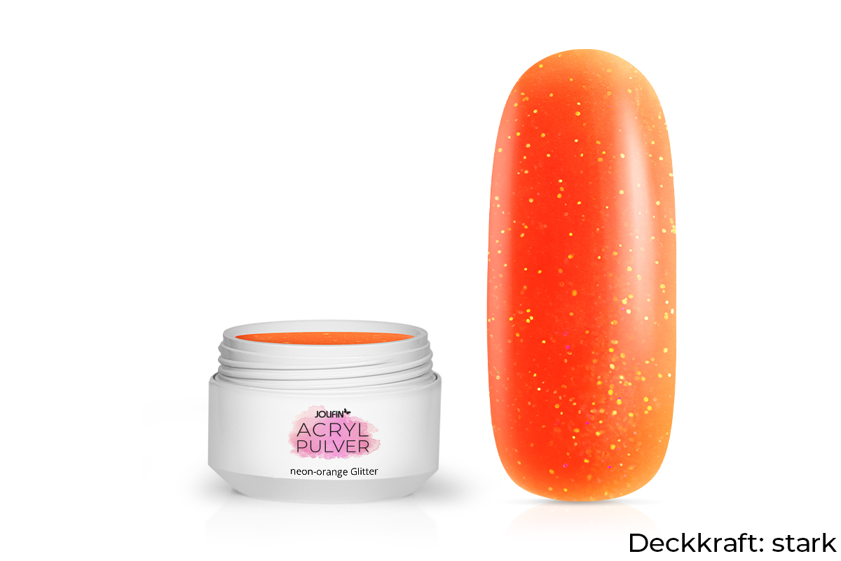 Jolifin Acrylic Colour Powder - neon orange glitter 5g