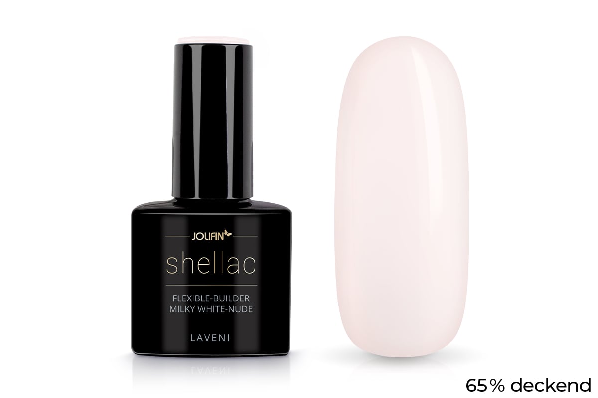 Jolifin LAVENI Shellac - flexible-builder milky white-nude 10ml