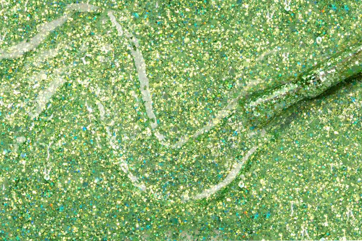 Jolifin LAVENI Shellac - green Glitter 10ml