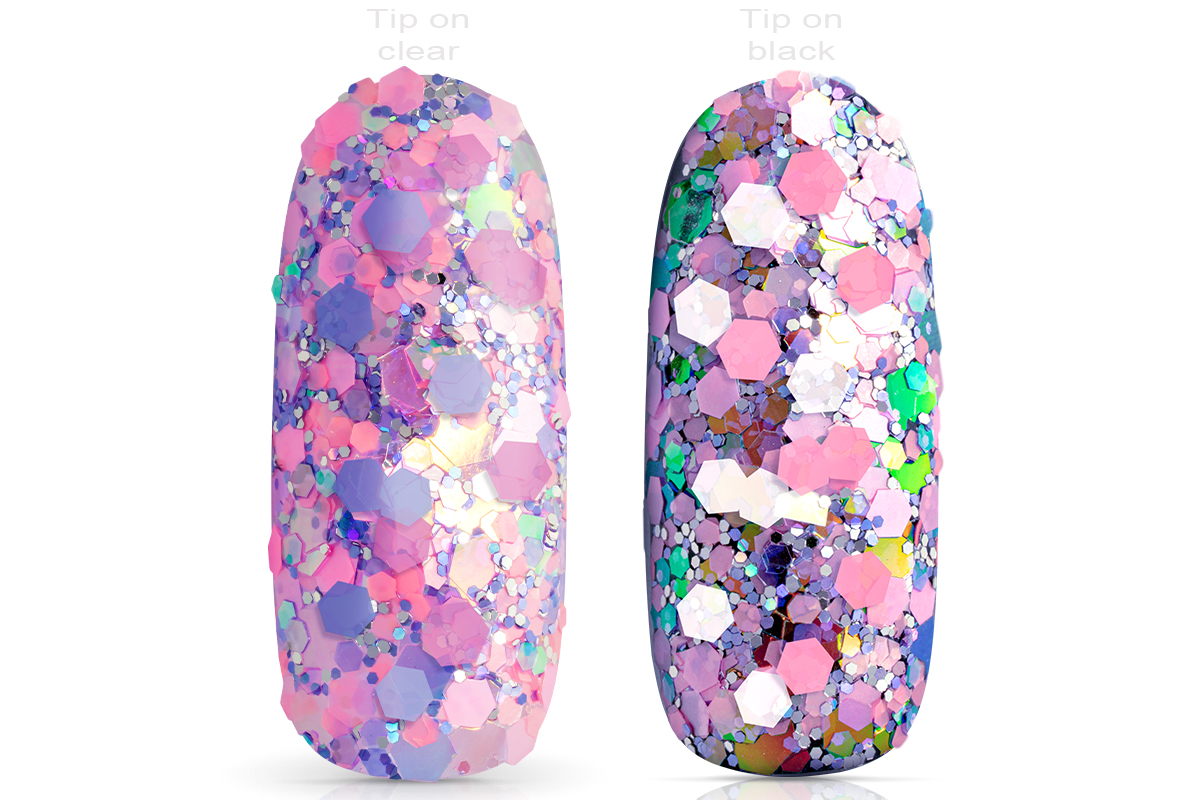 Jolifin Hexagon Glittermix - pastell pink-silver