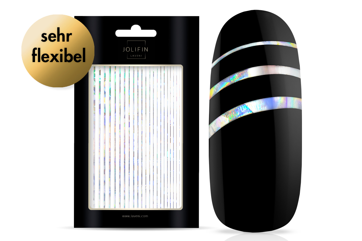 Jolifin LAVENI XL Sticker - Stripes Hologram silver