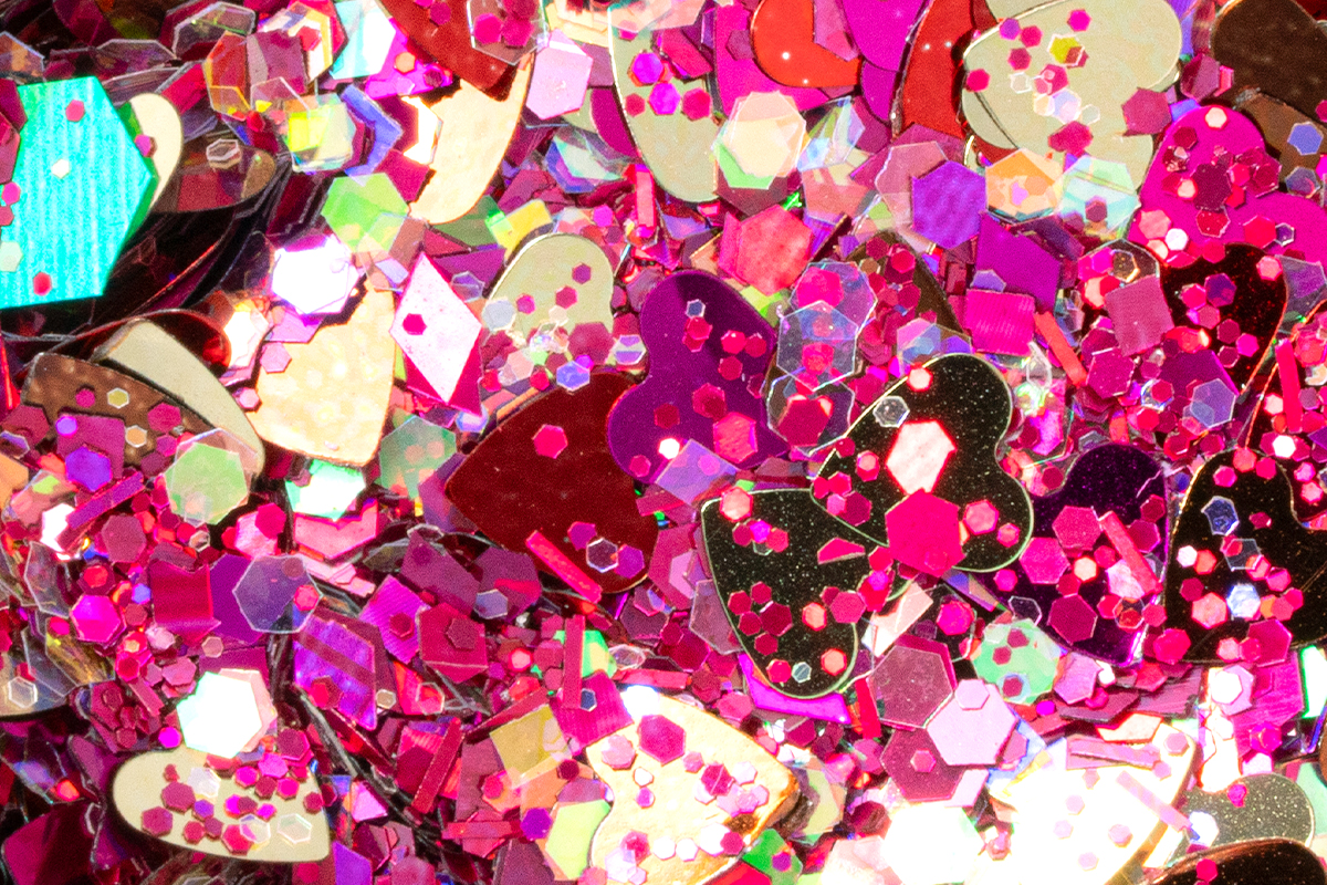 Jolifin Hearts Glittermix - pink & red