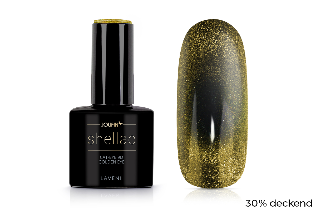 Jolifin LAVENI Shellac - Cat-Eye 9D golden eye 10ml