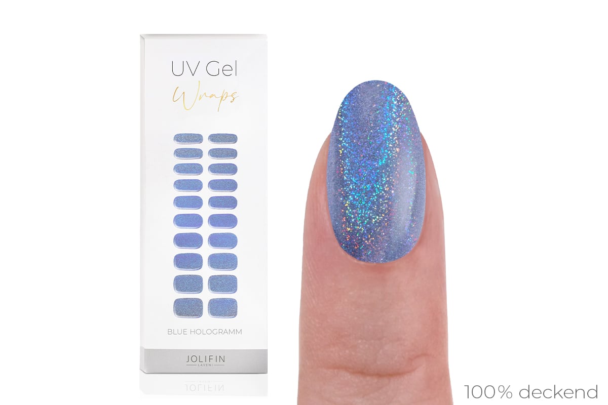 Jolifin LAVENI UV Gel Wraps - blue hologram