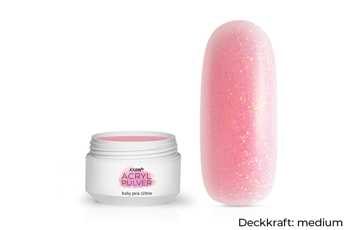 Jolifin Acryl Farbpulver - baby pink Glitter 5g