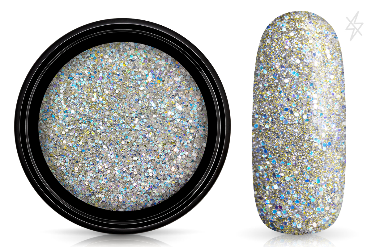 Jolifin LAVENI FlashOn glitter powder - silver moonlight