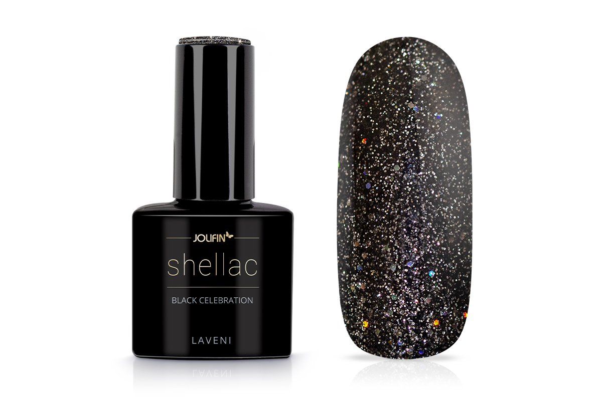 Jolifin LAVENI Shellac - black celebration 10ml