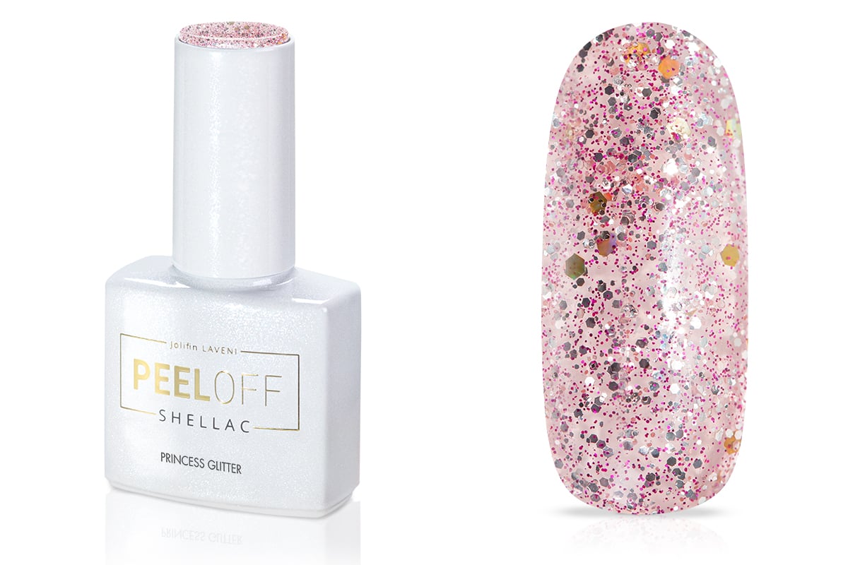 Jolifin LAVENI Shellac PeelOff - princess Glitter 10ml