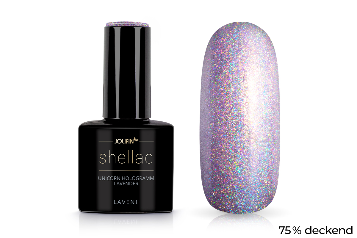 Jolifin LAVENI Shellac - unicorn hologram lavender 10ml