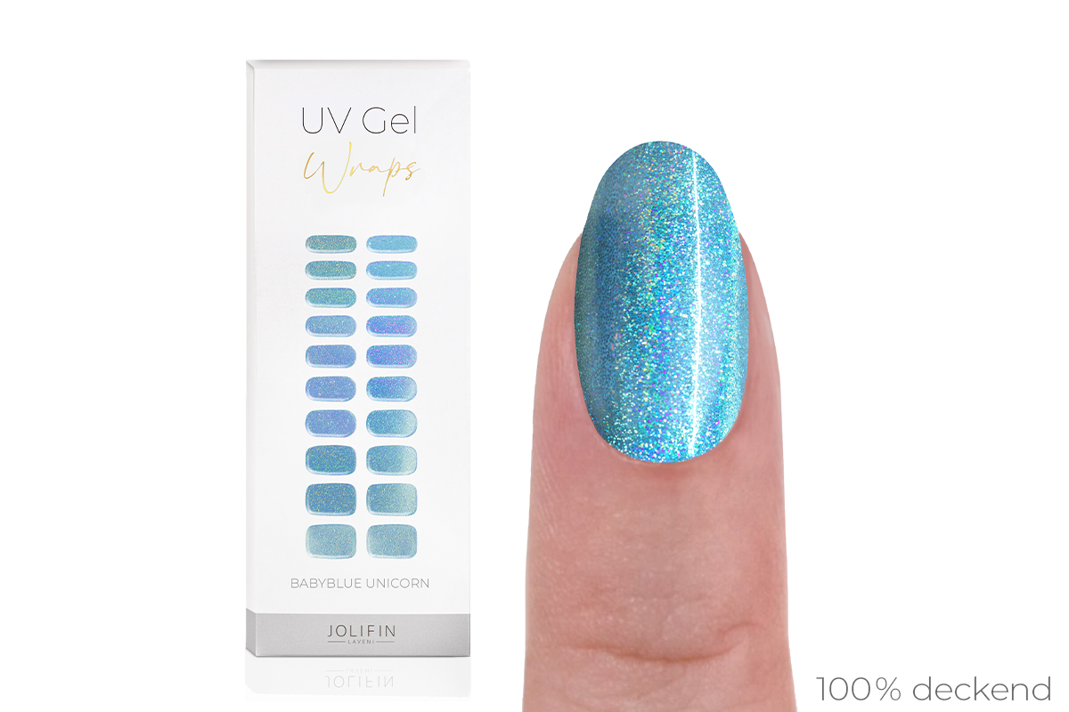 Jolifin LAVENI UV Gel-Wraps - babyblue unicorn