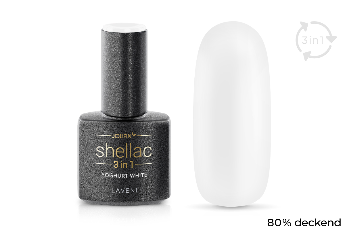 Jolifin LAVENI 3in1 Shellac - yoghurt white 10ml