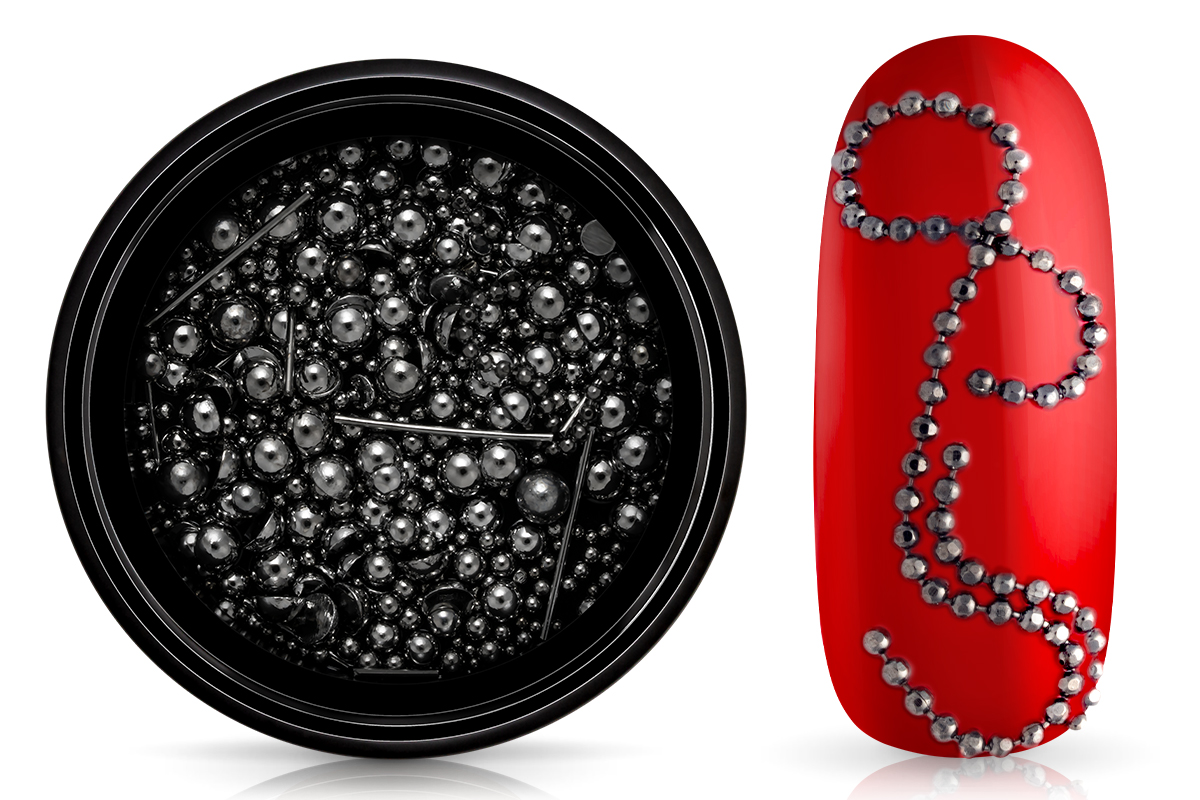 Jolifin LAVENI Luxury Nail-Art Mix - black pearls
