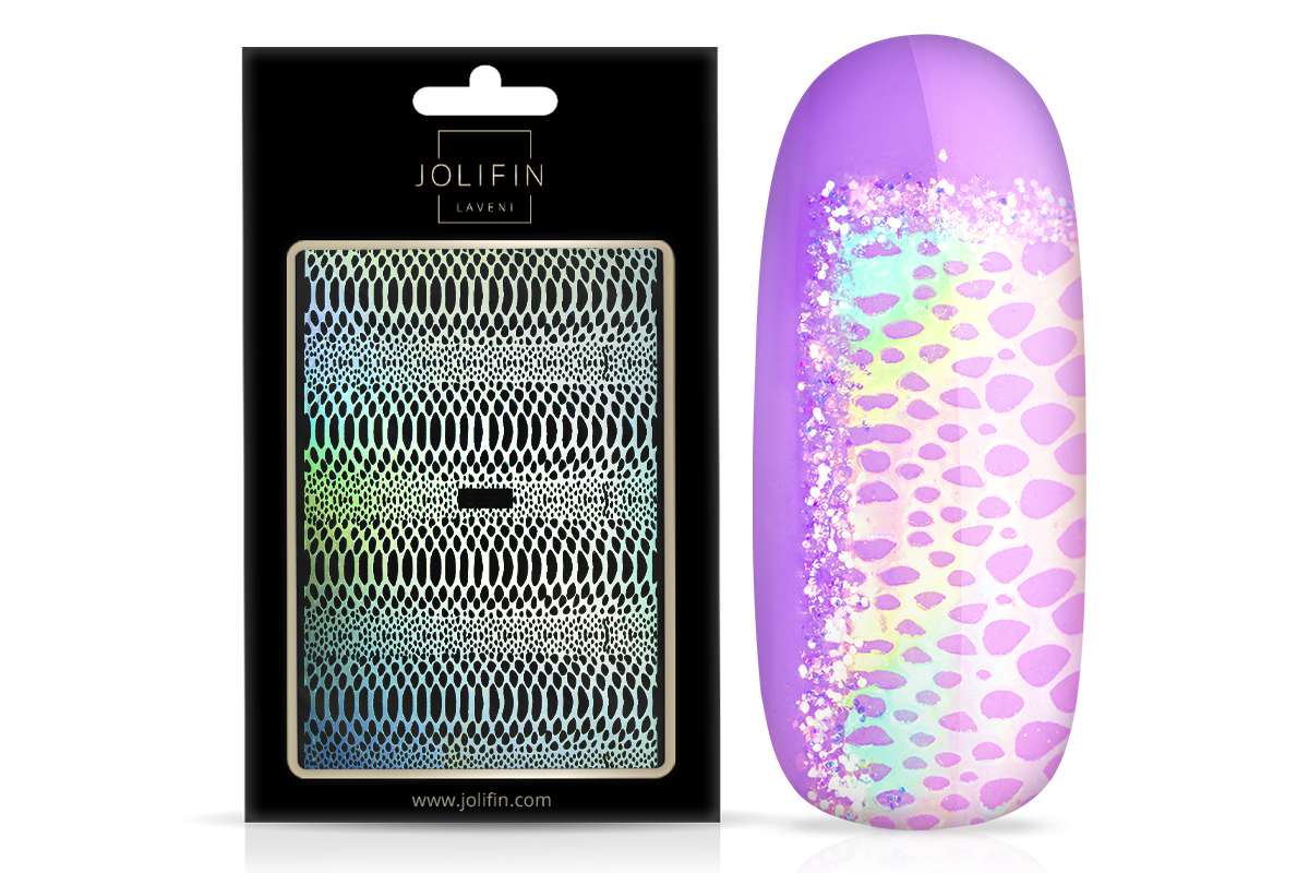 Jolifin LAVENI XL Sticker - Snake holo white