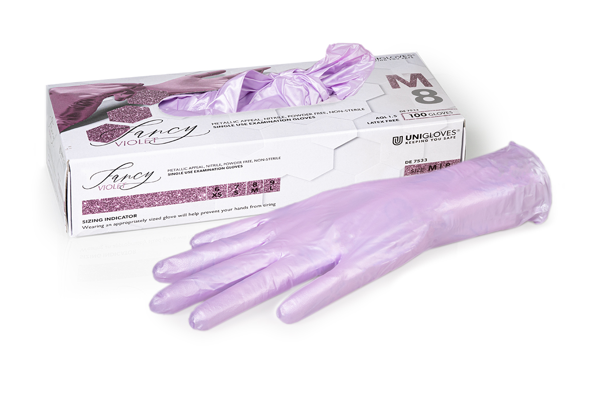 Nitrile gloves Violet Pearly size L