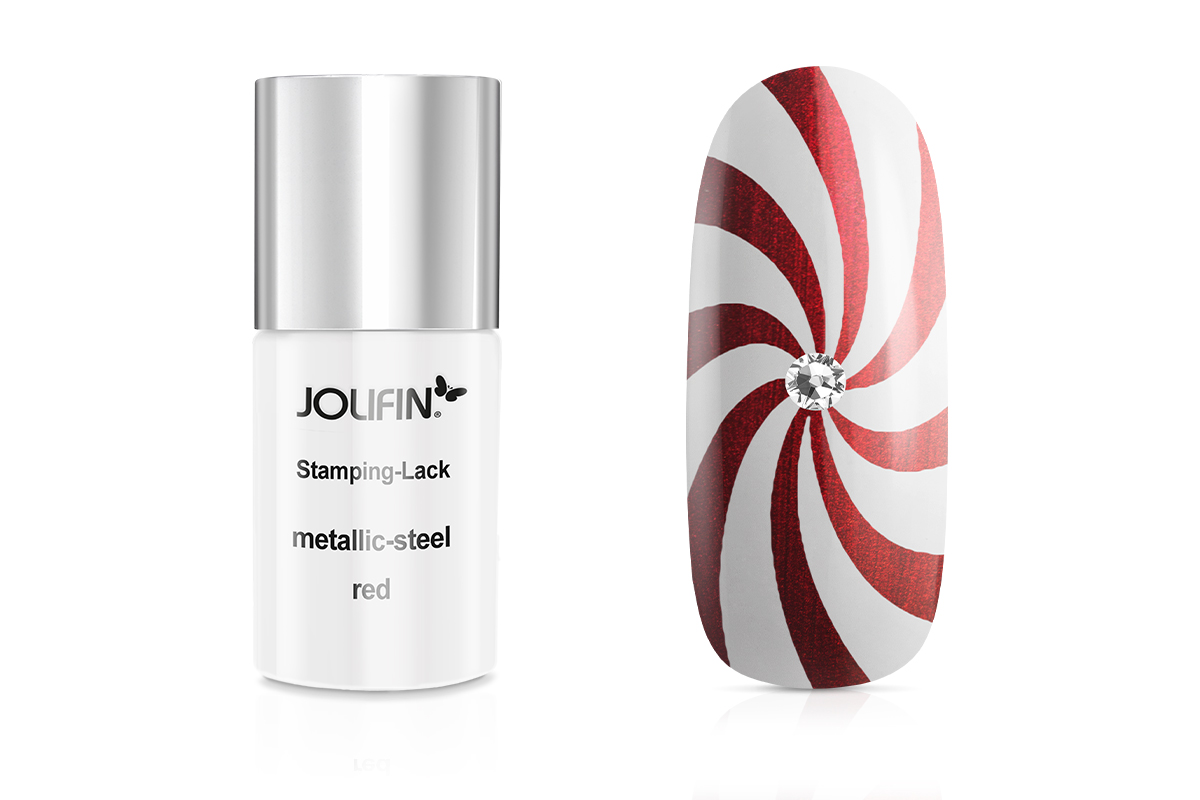 Jolifin Stamping Lacquer - metallic-steel red 11ml