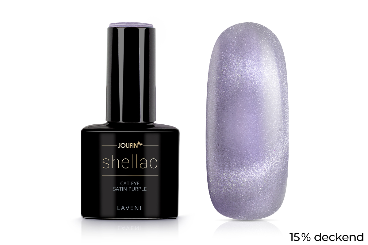 Jolifin LAVENI Shellac - Cat-Eye satin purple 10ml