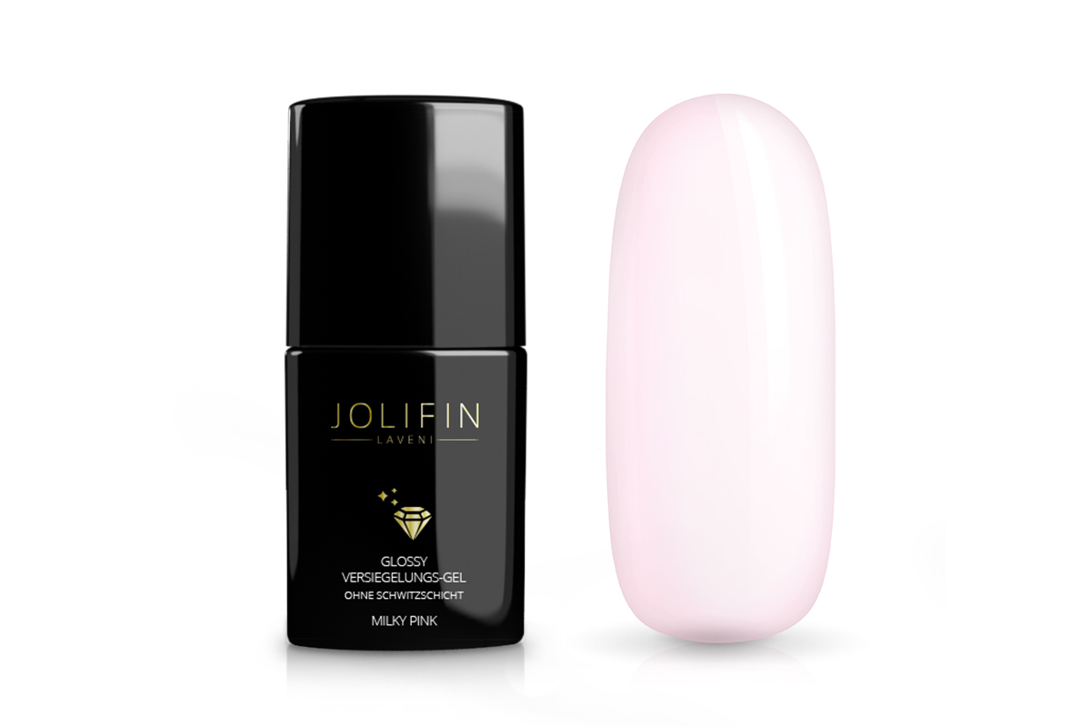 Jolifin LAVENI Glossy Sealing Gel without sweat layer - milky pink 11ml